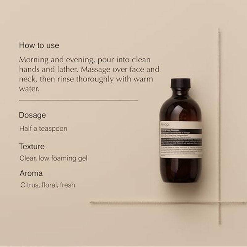 Aesop Amazing Face Cleanser | Non Drying, Concentrated Low Foaming Daily Cleanser | Cleanse Skin of Oil and Grime Without Disturbing Natural Balance | 6.7 oz / 200 mL