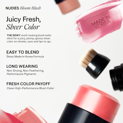 Nudestix Nudies Bloom All Over Dewy Color Stick - Bohemian Rose, 3-in-1 Vegan Blush for Cheeks, Eyes & Lips