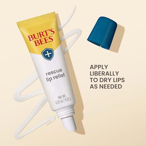 Unscented Burt's Bees Rescue Lip Relief Lip Balm Set - 3 Pack of 0.35 oz with Shea Butter & Echinacea