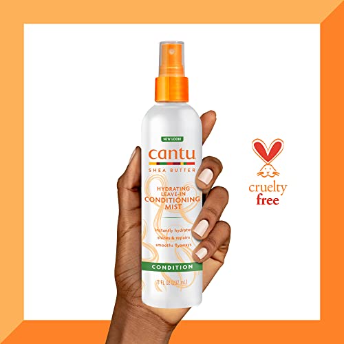 Unscented Cantu Leave-In Conditioning Mist with Shea Butter - 8 Fl Oz, Pack of 4