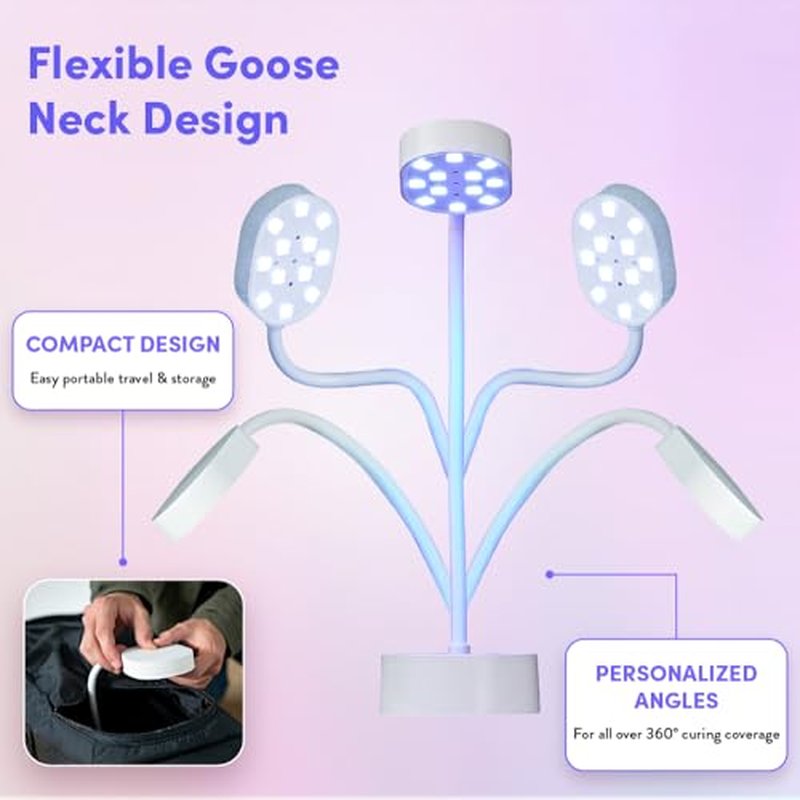 ?clat Flash Cure Lamp for Gel Nail Polish 36W Rechargeable LED Mini UV Light, Cordless Nail Dryer with 4 Timers & Auto Sensor, Portable Fast Curing Gooseneck Lamp for Home DIY Manicure & Pedicure
