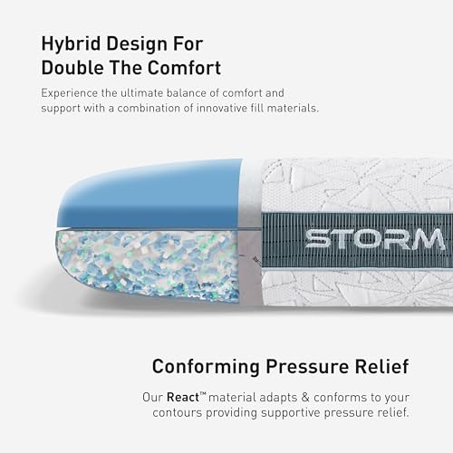 Bedgear Storm Performance Cooling Travel Pillow for Side Sleepers - Medium Support