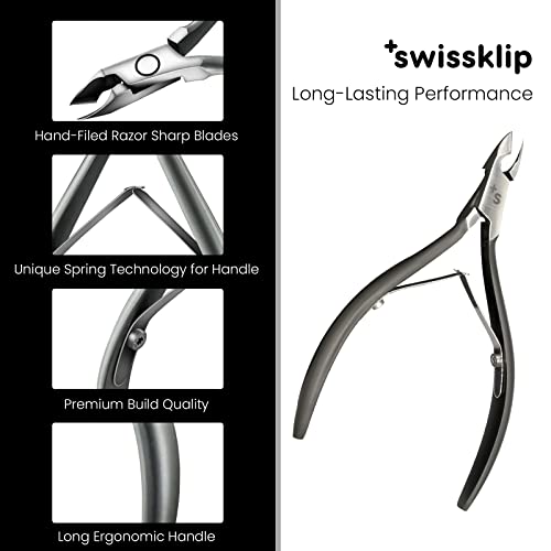 Swissker by Swissklip Cuticle Trimmer, Cuticle Remover, White Elephant gifts, Cuticle Nippers, Cutter, Nail Nipper used along with Cuticle Pusher Tool, Nail Cuticle Trimmer