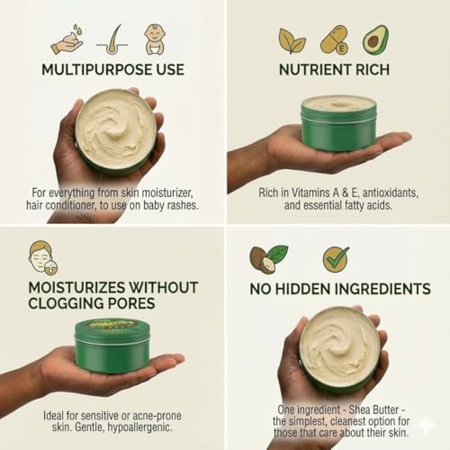 Whipped Shea Butter for Body, Skin & Hair - 2 Pack (14oz) - Natural Moisturizer for Eczema & Stretch Marks