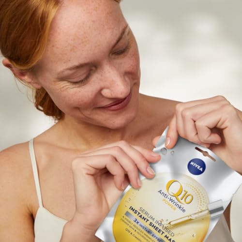 NIVEA Q10 Power 10-Minute Face Sheet Masks 5-Pack - Anti-Aging & Hydrating