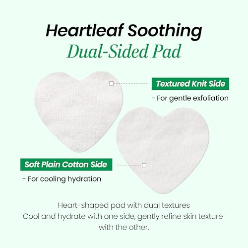 Heartleaf Soothing Facial Pad Set - Daily Toner Pads for Sensitive Skin - 40 Pads