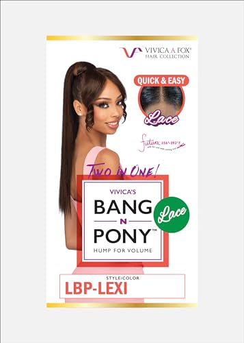 Vivica A. Fox LBP-LEXI Synthetic Lace Bang & Pony Hairpiece Color 1 Jet Black
