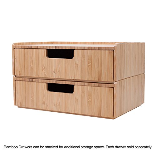MobileVision Bamboo Makeup Drawer Organizer - Eco-Friendly Cosmetic Storage Box