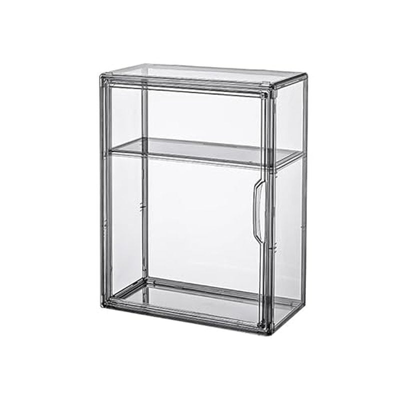 2PACK 3 Tiers Acrylic Display Case with 2 Division Boards, Acrylic Storage Organizers Box with Magnetic Door, Wall-Mounted Dustproof Showcase for Makeups, Purses, Figure