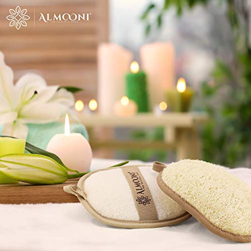 Natural Egyptian Shower Loofah Sponge & Pad Bundle for Exfoliating Skin