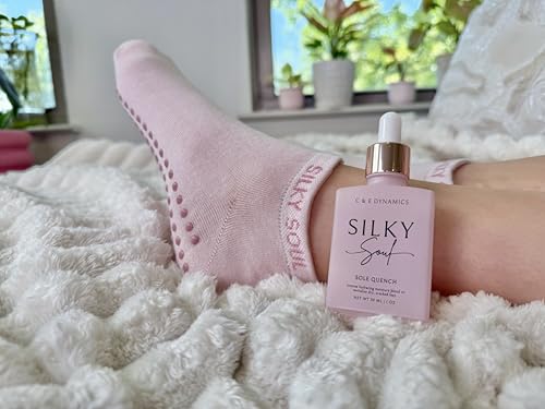 Pink Large Silicone Moisturizing Socks for Dry Feet & Cracked Heels - Heel Repair & Hydrating Tincture
