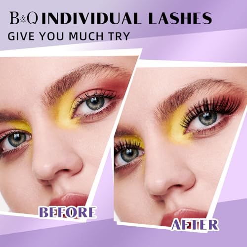 DIY Lash Extension Kit 280pcs Individual Lashes Cluster D Curl Eyelash Extension Kit Lash Clusters with Lash Bond and Seal and Lash Applicator Tool for Self Application (KIT,50D-D-9-16MIX)
