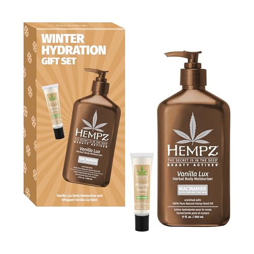 Hempz Winter Vanilla Hydration Gift Set with Lip Balm & Body Lotion