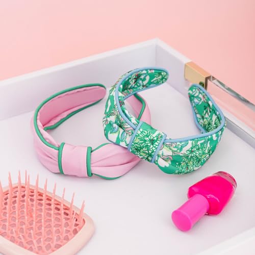 Lilly Pulitzer Pink & Green Knotted Headband for Women - Colorful Hair Accessory