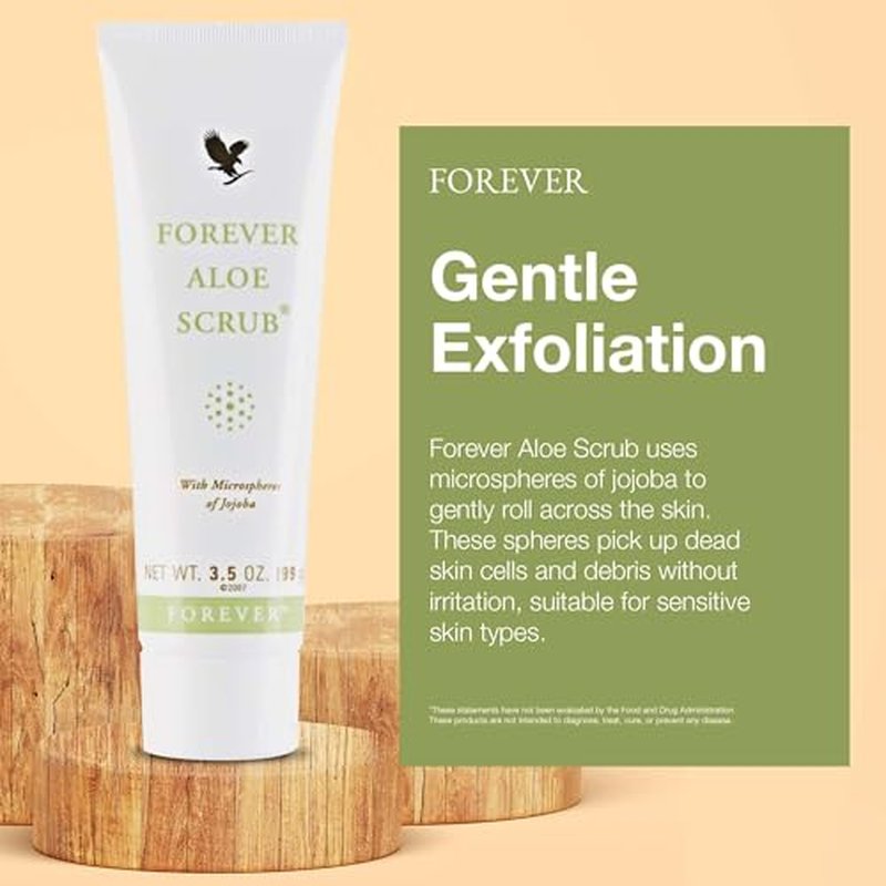 Forever Living - Forever Aloe Scrub¢ç - Gentle Exfoliation with Jojoba Microspheres - Vegan-Friendly Body Scrub - Aloe Vera Gel Conditioning - 3.5 oz