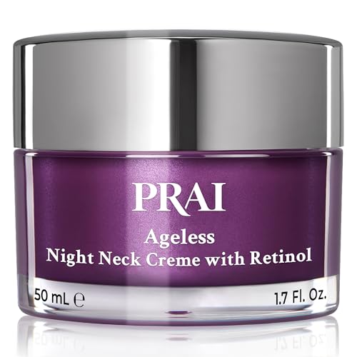 PRAI Beauty Ageless Throat & Decolletage Night Creme | Neck Firming Cream For Overnight Use | Cruelty & Paraben-Free Neck Tightening Cream with Retinol | Neck Cream for Tightening and Firming | 1.7 Oz