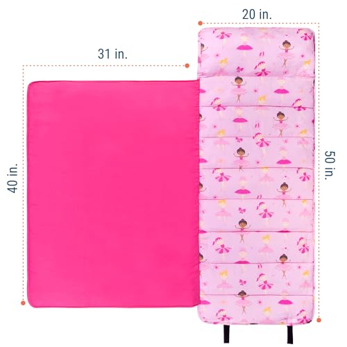 Wildkin Kids Nap Mat with Pillow & Blanket - Preschool Sleep & Travel Essentials