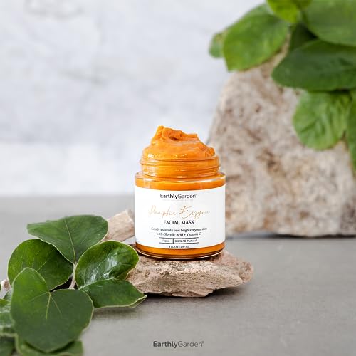 EarthlyGarden Pumpkin Enzyme Face Mask 4 oz – Brightening Vegan Facial Treatment