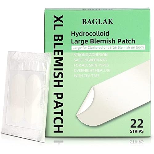 Large Blemish Patches - 22 XL Size Hydrocolloid Strips, Zit Stickers for Face Absorbing Cover - Facial Skin Care