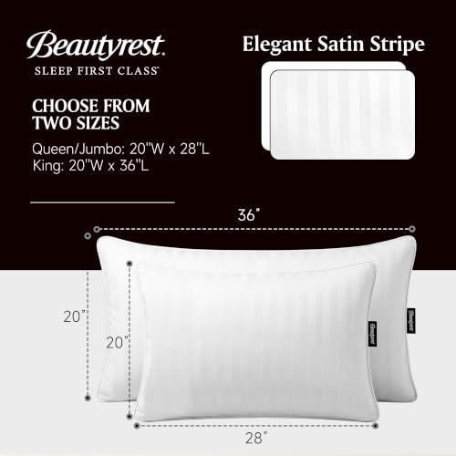 White Queen Size Feather and Down Pillow Set of 2 - Luxury Hotel Comfort