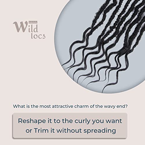 Niseyo Wild Locs 14 Inch Faux Locs with Curly Ends - 8 Packs, Natural Black