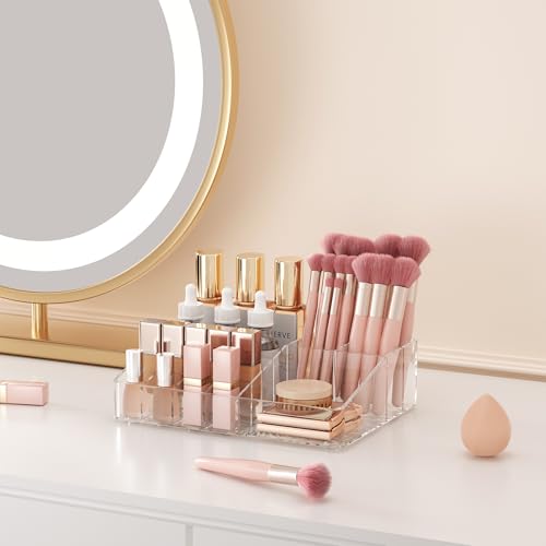 DOADW 3-Piece Clear Stackable Bathroom Counter Organizer Set for Vanity