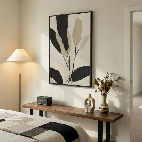 Cuspin 36x24 Inch Neutral Abstract Botanical Wall Art - Boho Living Room Decor