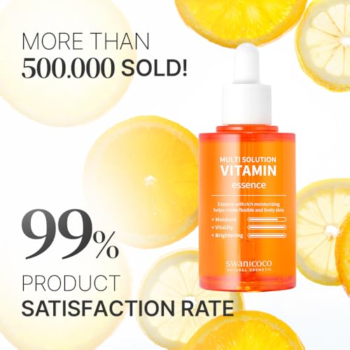 Swanicoco Pregnancy Safe Skincare Brightening Duo (Instagram Viral Product) Multi Solution Vitamin Essence & Fermentation Peptine Eye Care, Even Skin Tone, Dark Eye Circles, Stocking Stuffer