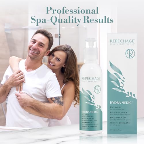 Repechage Hydra Medic Gentle Exfoliating Face Wash for Oily & Problem Skin ? Daily Foaming Gel Cleanser with Salicylic Acid, Laminaria Digitata Seaweed, Aloe Vera, Tea Tree Oil & Green Tea ? 6 fl oz