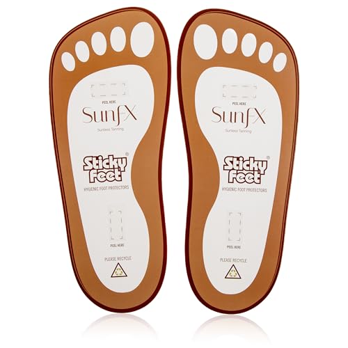 SunFX Disposable Sticky Feet Spray Tan Protectors 100 Pairs - Feet Protection for Spray Tanning
