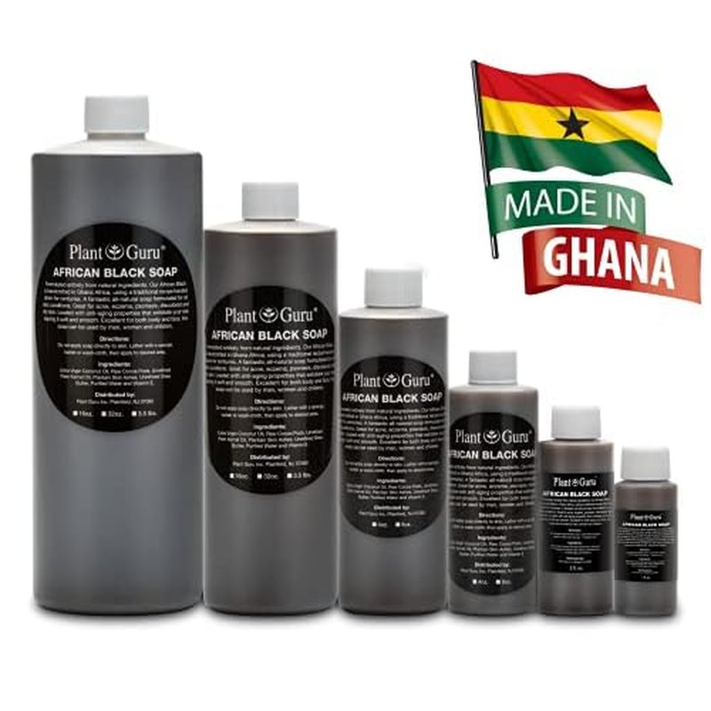 African Black Soap Liquid 4 oz. 100% Raw Pure Natural From Ghana. Acne Treatment, Aids Against Eczema & Psoriasis, Dry Skin, Scars and Dark Spots. Great For Pimples, Blackhead, Face & Body Wash