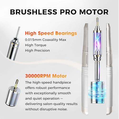 20k Nail Drill Handpiece for Medicool Pro Power Portable Nail File - Low Noise, Smooth Operation