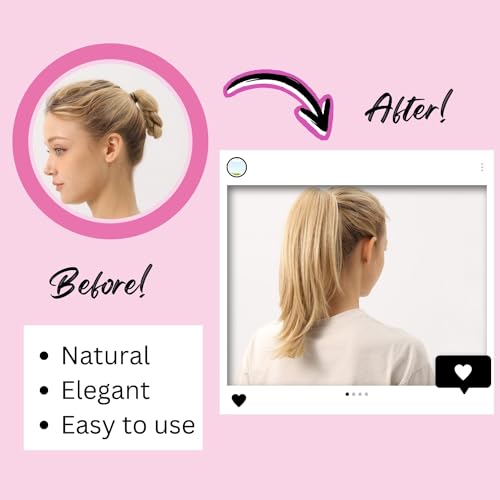Straight Ponytail Hair Extension 15 Inch Beach Blonde Claw Clip-In Synthetic Hair