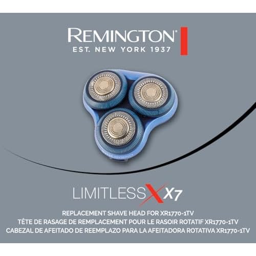 Remington Rotary Shaver Replacement Head Compatible with Remington Limitless X7 Shaver, Titanium Twin Track Blades