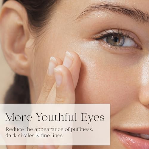 Kahina Eye Serum for Dark Circles, Eye Bags, and Puffiness - 0.5 fl oz - Light, Fast-Absorbing Under Eye Serum Reduces Fine Lines and Wrinkles - Anti Aging Serum Manufactured in the USA