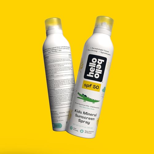 Hello Bello SPF 50 Mineral Sunscreen Spray - Hypoallergenic Broad Spectrum UVA UVB Protection - Reef Friendly & Water Resistant - Pack of 2