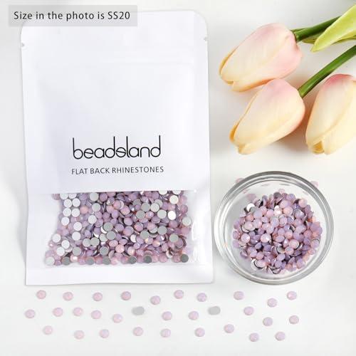 Beadsland Flat Back Crystal Rhinestones Light Rose Opal SS20 - 1440pcs