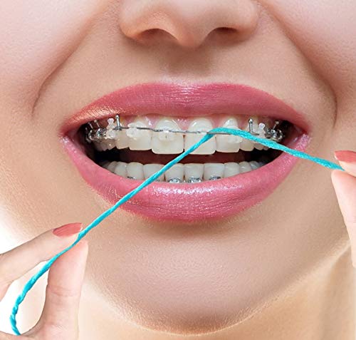 Dental Floss for Implants & Braces - Thinner, Soft, Elastic Floss Lite Blue