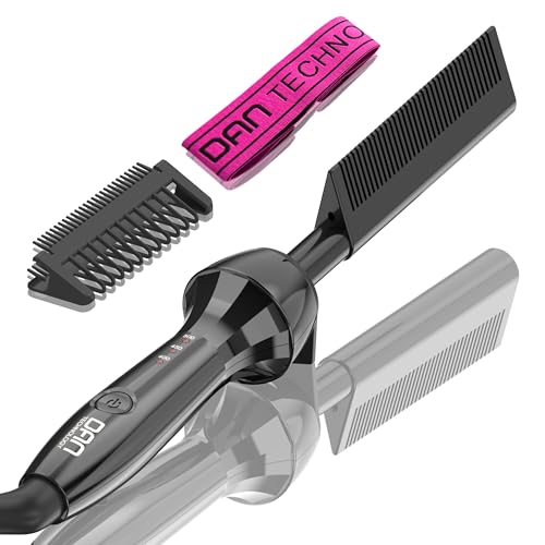 Dan 500℉ Electric Hot Comb for Black Hair with Straight Teeth, Wigs & Styling