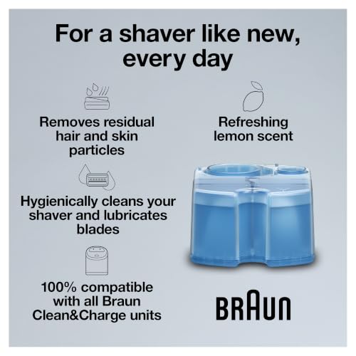 Braun Clean & Renew Refill Cartridges 34.2 Fl Oz Pack of 6 - Compatible with Clean&Charge System