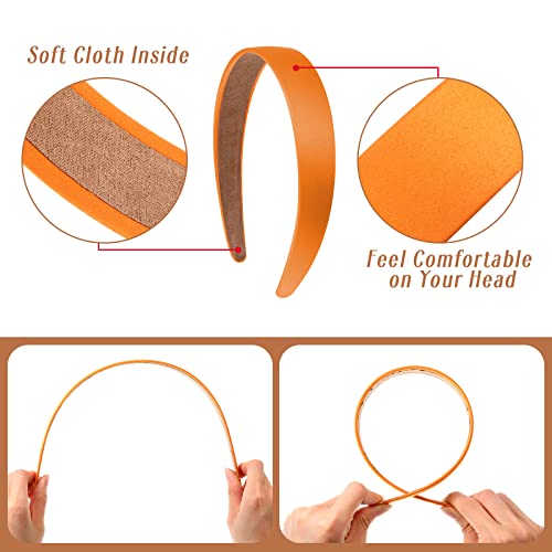 36 Pcs Satin Headbands Bulk Non-Slip Wide Hair Accessories for Women