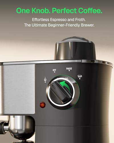 Espresso Machine with Milk Frother, 3.5 Bar Cappuccino & Latte Maker, 2-4 Cups