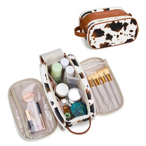 Montana West Wrangler Large Cow-Brown Travel Makeup & Toiletry Bag