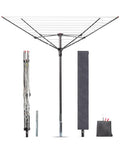 Outdoor Umbrella Clothesline Drying Rack 12 Lines 164ft Heavy Duty Adjustable