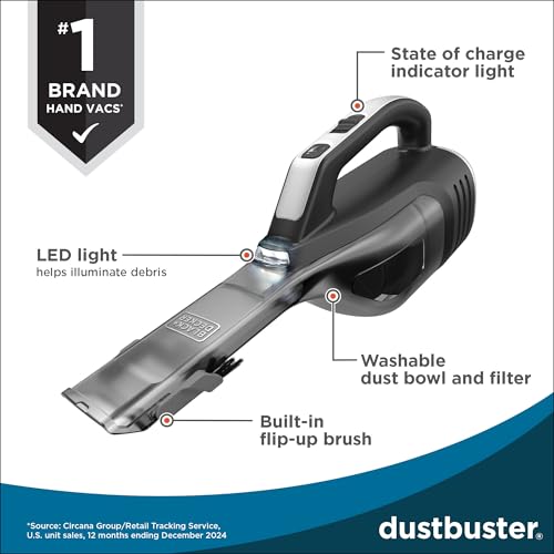 New Reveal Handheld Cordless Vacuum with LED Light, Long Runtime, Crevice Tool