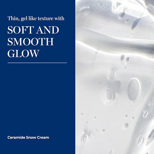 Ceramide Snow 2.47 oz, Cream Hydration & Skin Barrier Repair Gel Cream with Ceramide, Panthenol & Niacinamide, Provides Radiance & Moisture Protection, Hypoallergenic, Korean Skin care