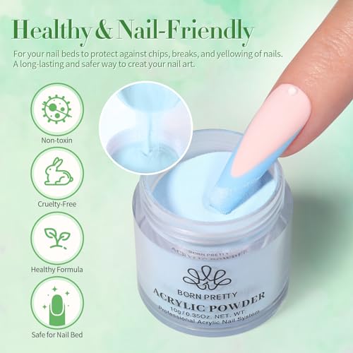 Acrylic Powder Set 36 Colors Pastel Series - Long Lasting Nail Art Kit - No Curing Needed