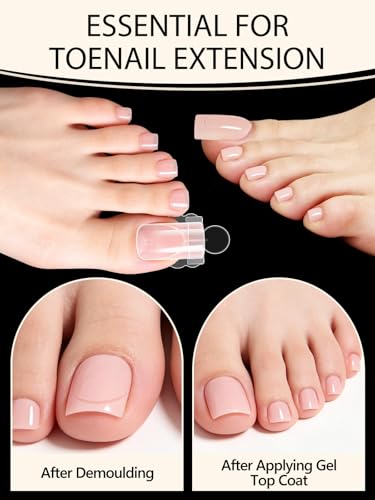 Clear Sandwich Toe Nail Dual Forms Kit - 280PCS Reusable Nail Extension Molds