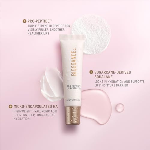 Biossance Pro-Peptide Lip Perfector Clear Vegan Lip Balm - Hydrating & Plumping