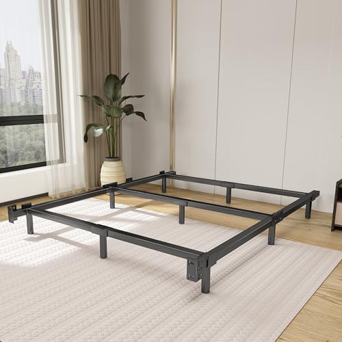 Queen Size Heavy Duty Metal Bed Frame - 7 Inch Support, 9-Leg Foundation, Black - Variation of THIS listing